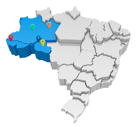 Mapa dos empreendimentos no Brasil